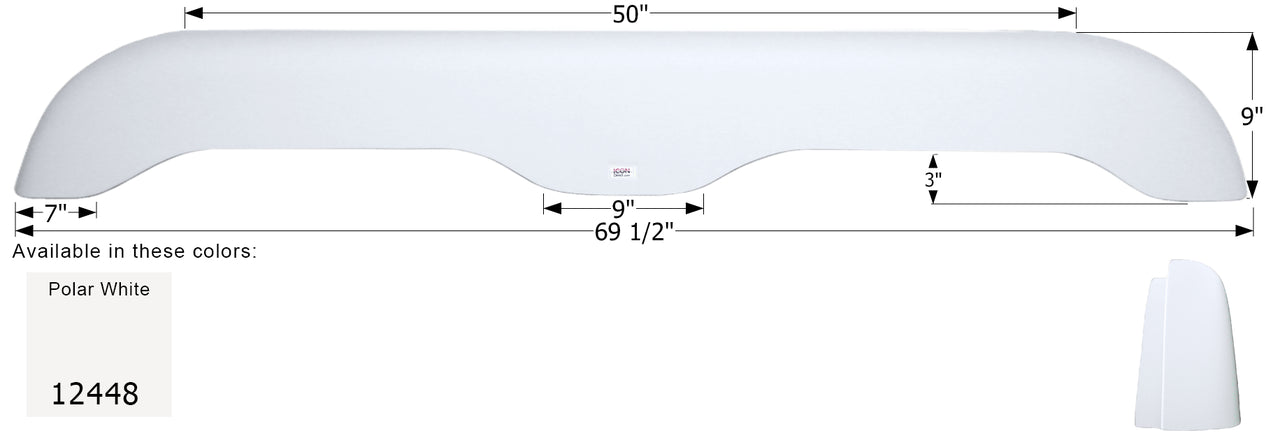Extreme RV Tandem Fender Skirt FS2448 - Polar White   ICON 12448