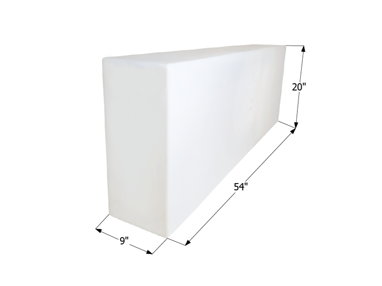 Fresh Water Tank WT2450/Blank - 39 Gal. - 54" x 20" x 9" - ICON #12450