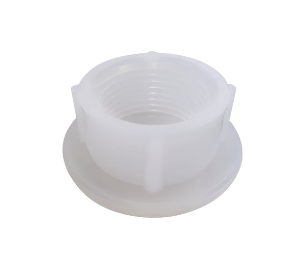 Water Tank Fitting - 1" Raised FPT Spin Weld Fitting - White - ICON #12509