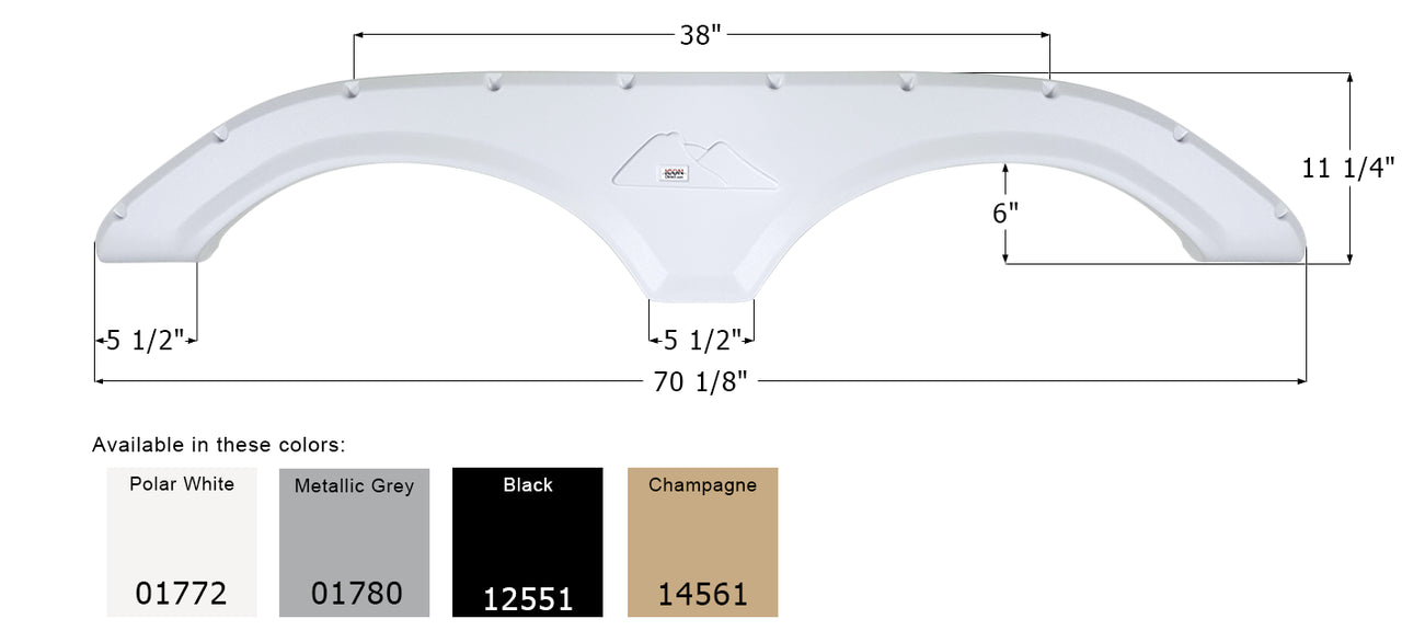 Keystone 5th Wheel Travel Trailer Fender Skirt FS1772 - ICON  (5 colors)
