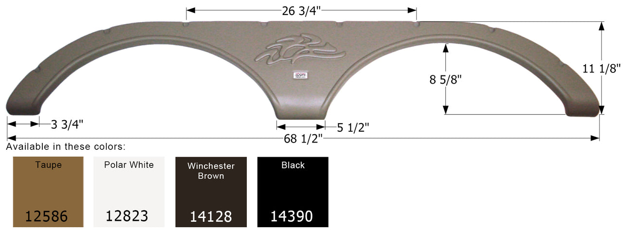 Heartland Tandem Fender Skirt FS2586 - ICON  (4 colors - 14128, 12586, 12823, 14390)