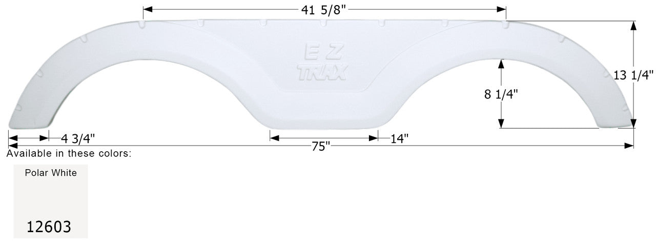 Keystone Tandem Fender Skirt FS2603 - Polar White   ICON 12603
