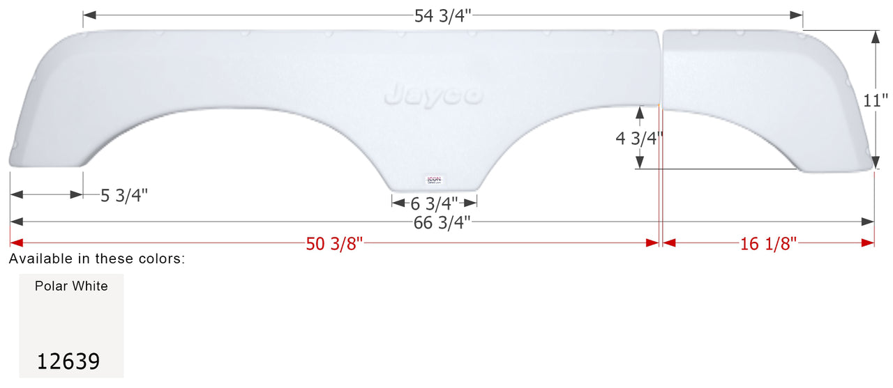 Jayco Tandem Fender Skirt FS2639 - Polar White  ICON 12639