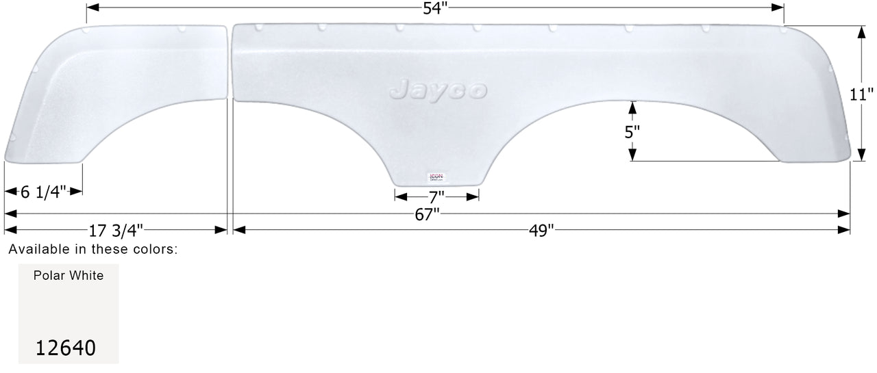 Jayco Tandem Fender Skirt FS2640 - Polar White  ICON 12640