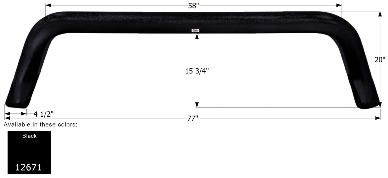 Keystone Tandem Fender Skirt FS2671 - Black   ICON 12671