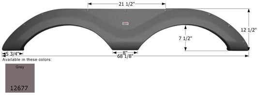 Cruiser Tandem Fender Skirt FS2677 - Grey  ICON 12677