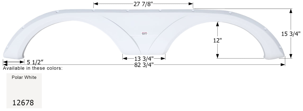 Dutchmen Tandem Fender Skirt FS2678 - Polar White  ICON 12678