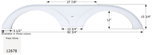 Dutchmen Tandem Fender Skirt FS2678 - Polar White  ICON 12678