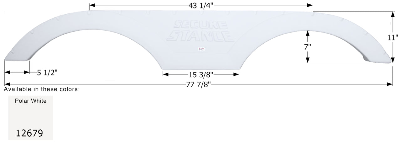 Augusta Tandem Fender Skirt FS2679 - Polar White - ICON 12679