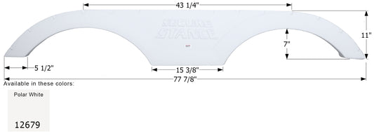 Augusta Tandem Fender Skirt FS2679 - Polar White - ICON 12679