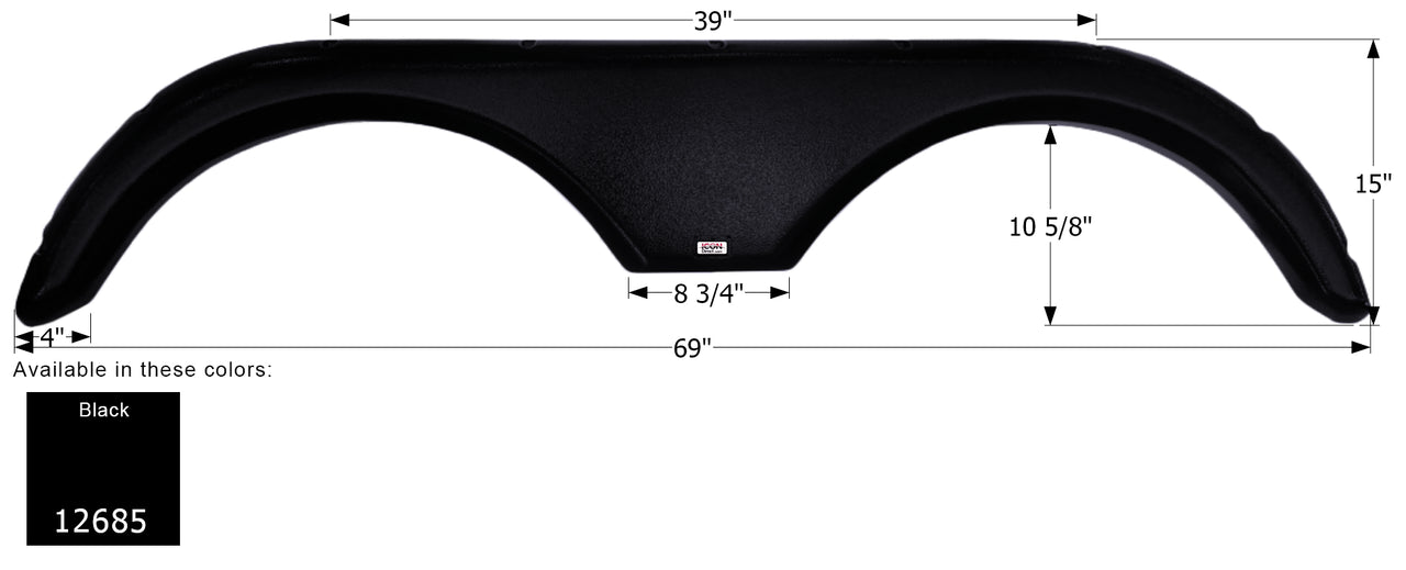 Gulf Stream Tandem Fender Skirt FS2685 - Black  ICON 12685
