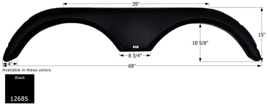 Gulf Stream Tandem Fender Skirt FS2685 - Black  ICON 12685