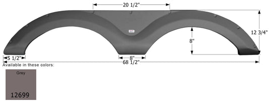 Cruiser Tandem Fender Skirt FS2699 - Grey  ICON 12699