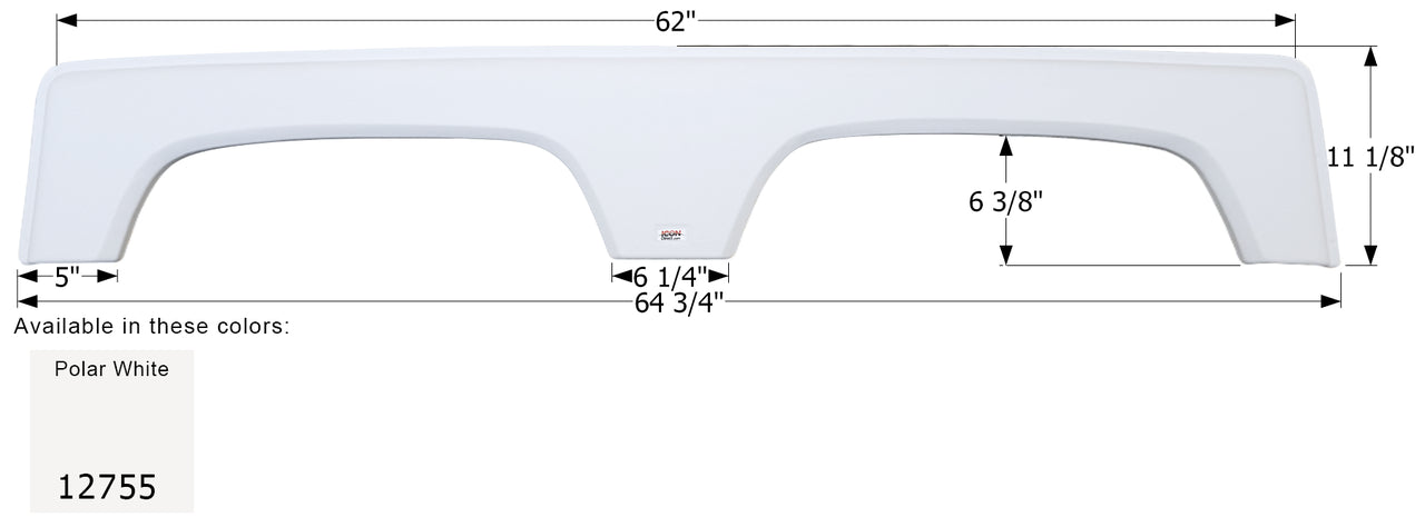 Coachmen Tandem Fender Skirt FS2755 - Polar White  ICON 12755