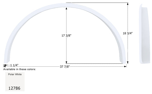 Jayco Single Fender Skirt FS2786 - Polar White  ICON 12786