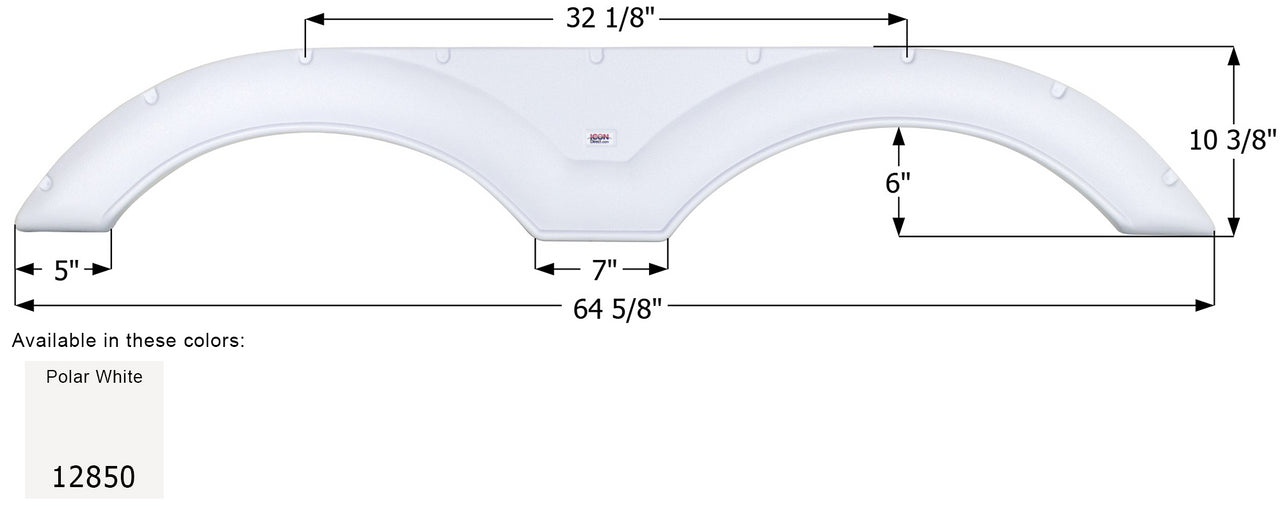 Cruiser Tandem Fender Skirt FS2850 - Polar White  ICON 12850