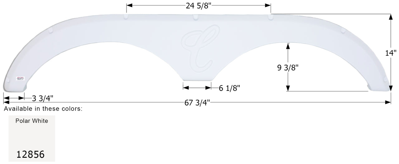 Forest River Tandem Fender Skirt FS2856 - Polar White  ICON 12856