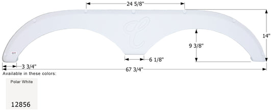 Forest River Tandem Fender Skirt FS2856 - Polar White  ICON 12856