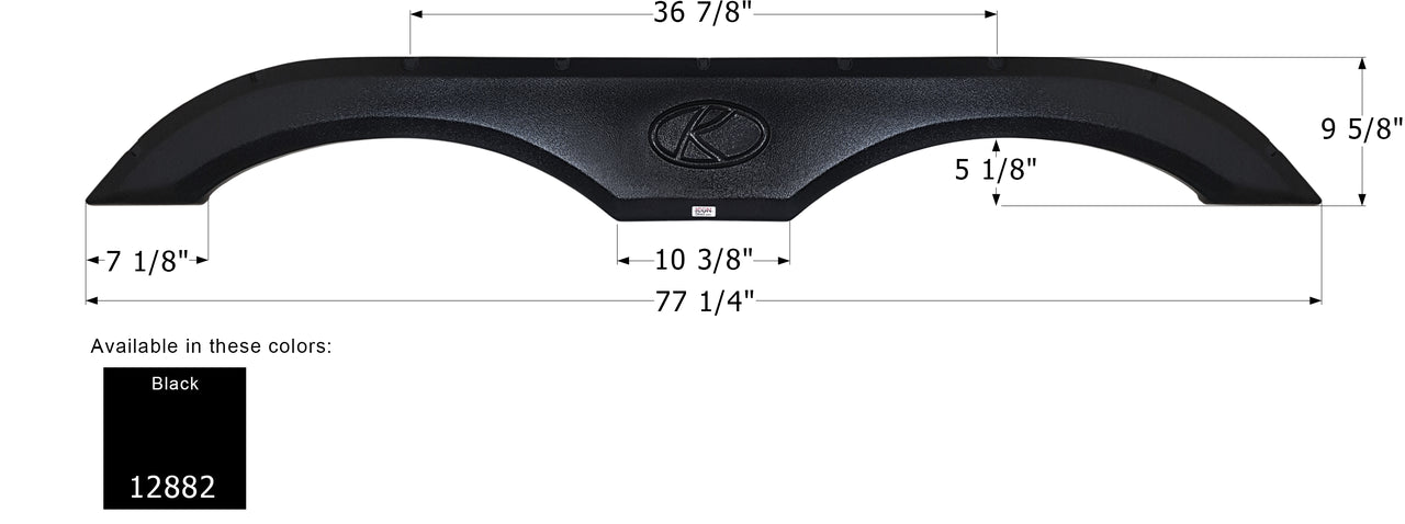 ICON Tandem Fender Skirt FS2882 - Black  ICON 12882