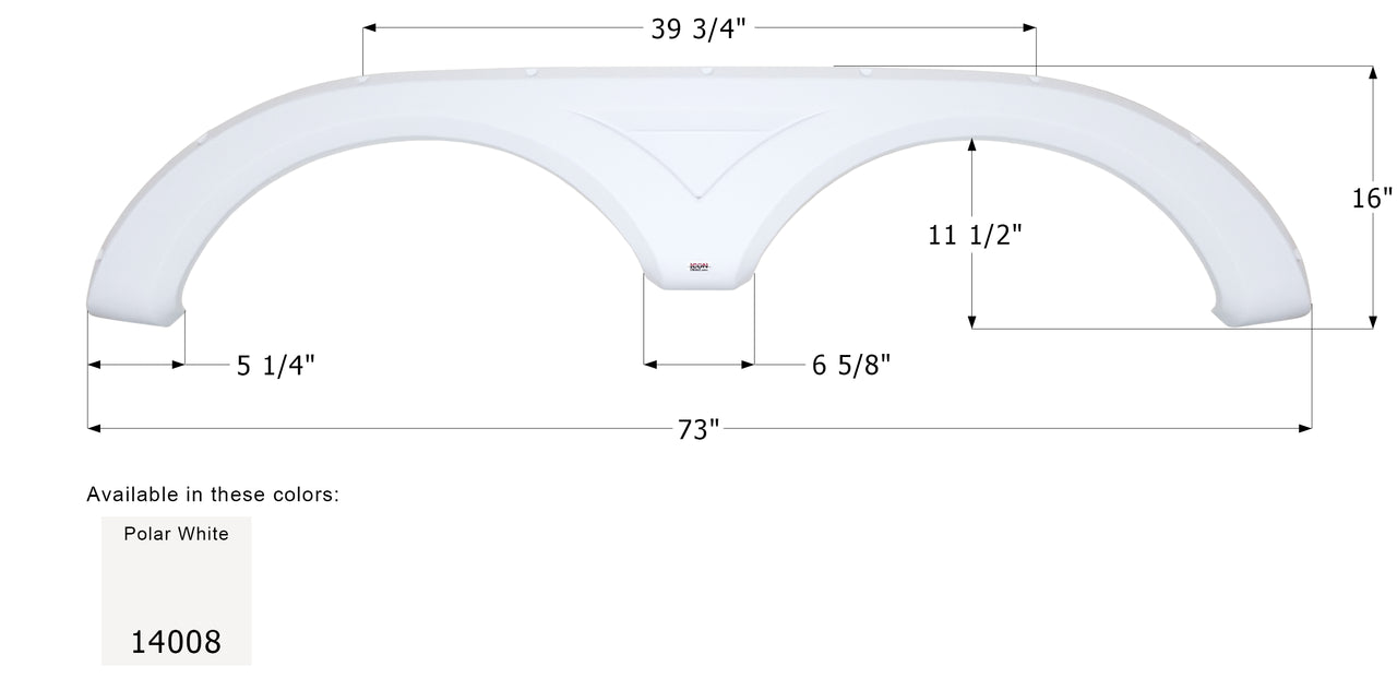 Dutchmen Tandem Fender Skirt FS4008 - Polar White  ICON 14008