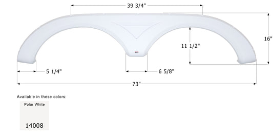 Dutchmen Tandem Fender Skirt FS4008 - Polar White  ICON 14008