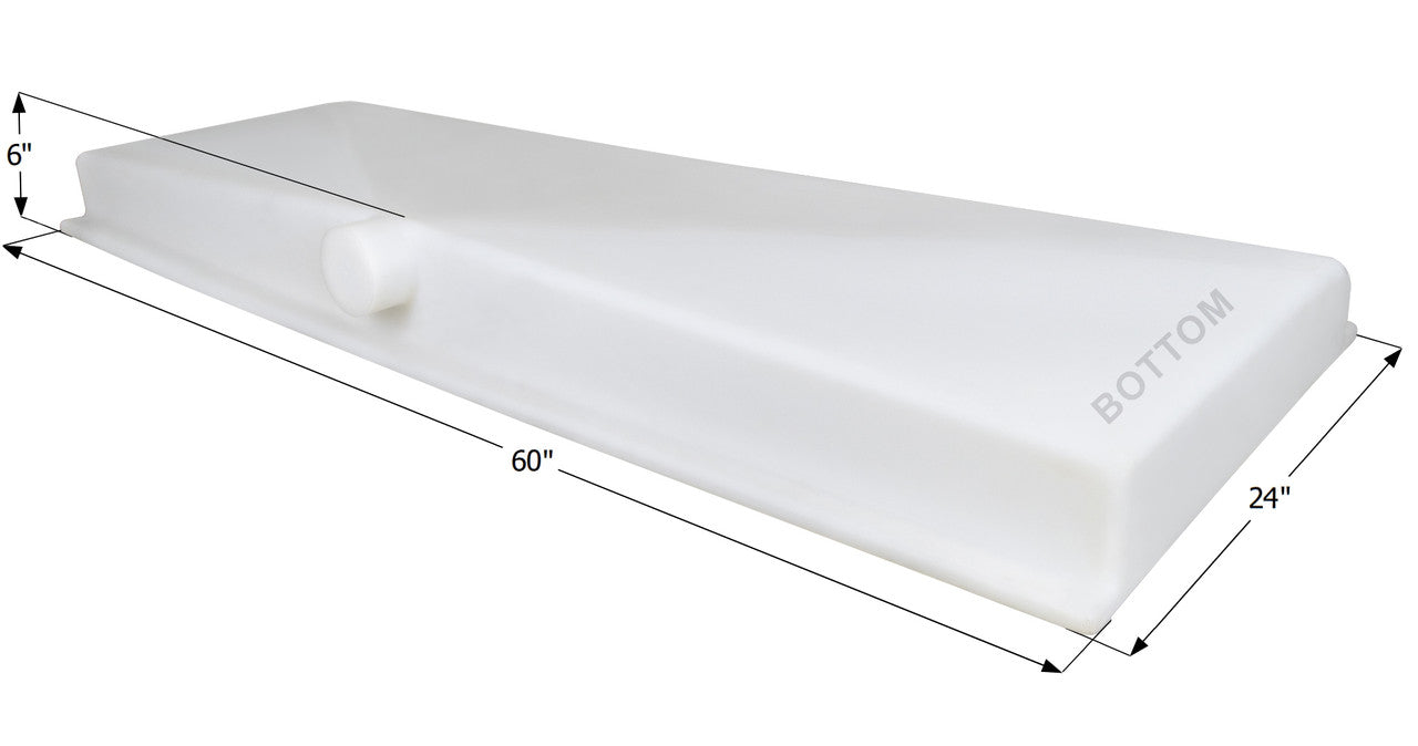 Water Tank Side Drain H3547/Blank - 22 Gal. - 60" x 24" x 6" - Jayco - ICON #14054