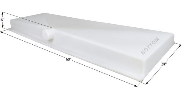 Water Tank Side Drain H3547/Blank - 22 Gal. - 60" x 24" x 6" - Jayco - ICON #14054