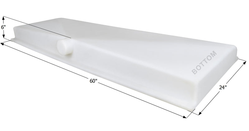 Water Tank Side Drain H3547/Blank - 22 Gal. - 60" x 24" x 6" - Jayco - ICON #14054