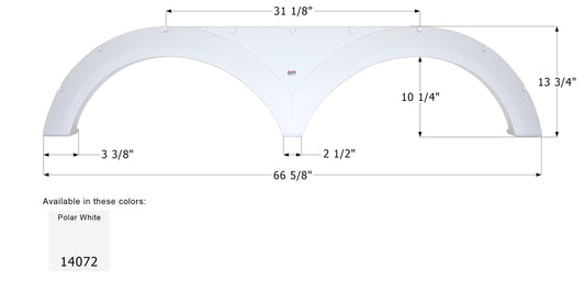Heartland Tandem Fender Skirt FS4072 - Polar White  ICON 14072