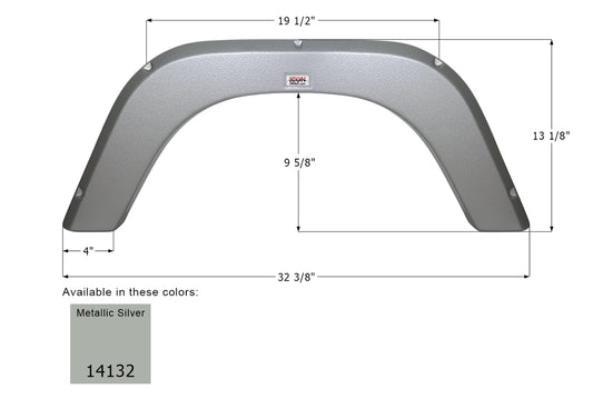 Forest River Single Fender Skirt FS4132 - Metallic Silver  ICON 14132