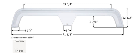 Holiday Rambler Tandem Fender Skirt FS4141 - Polar White  ICON 14141