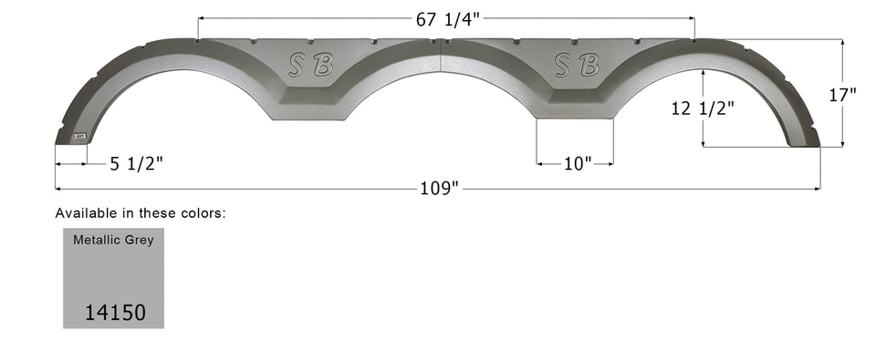 Sunnybrook Triple Fender Skirt FS4150 - Metallic Grey - ICON 14150