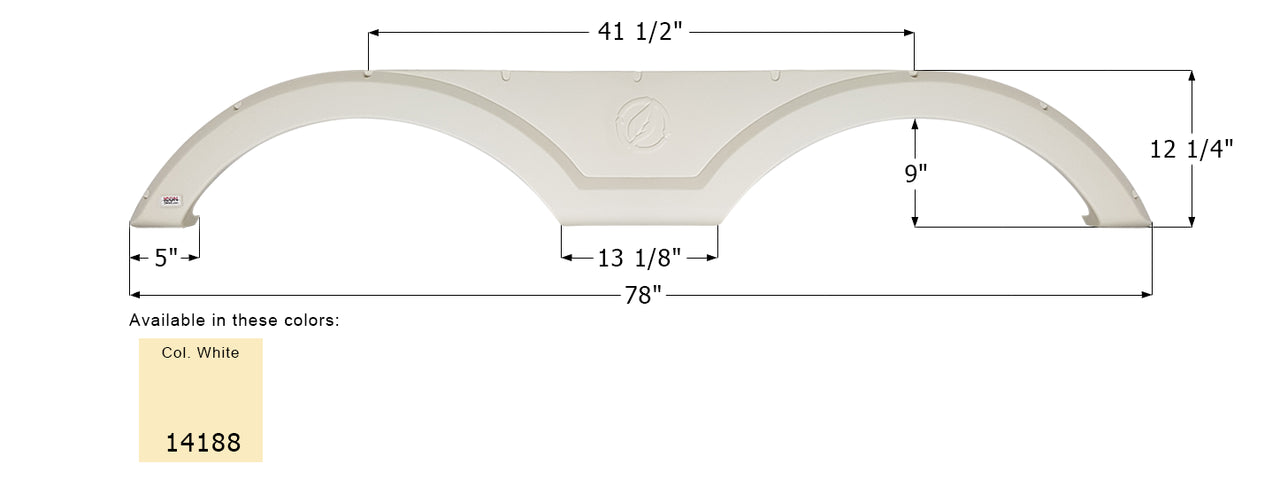 Evergreen Tandem Fender Skirt FS4188 - Col. White   ICON 14188
