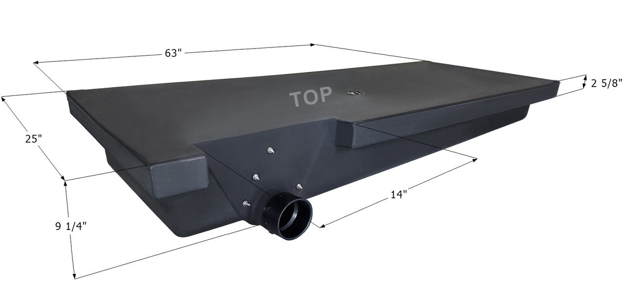 Holding Tank Side Drain H3595LH - 39 Gal. - 63" x 25" x 9 1/4" - Jayco - ICON #14201