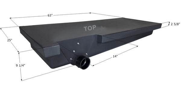 Holding Tank Side Drain H3595LH - 39 Gal. - 63" x 25" x 9 1/4" - Jayco - ICON #14201