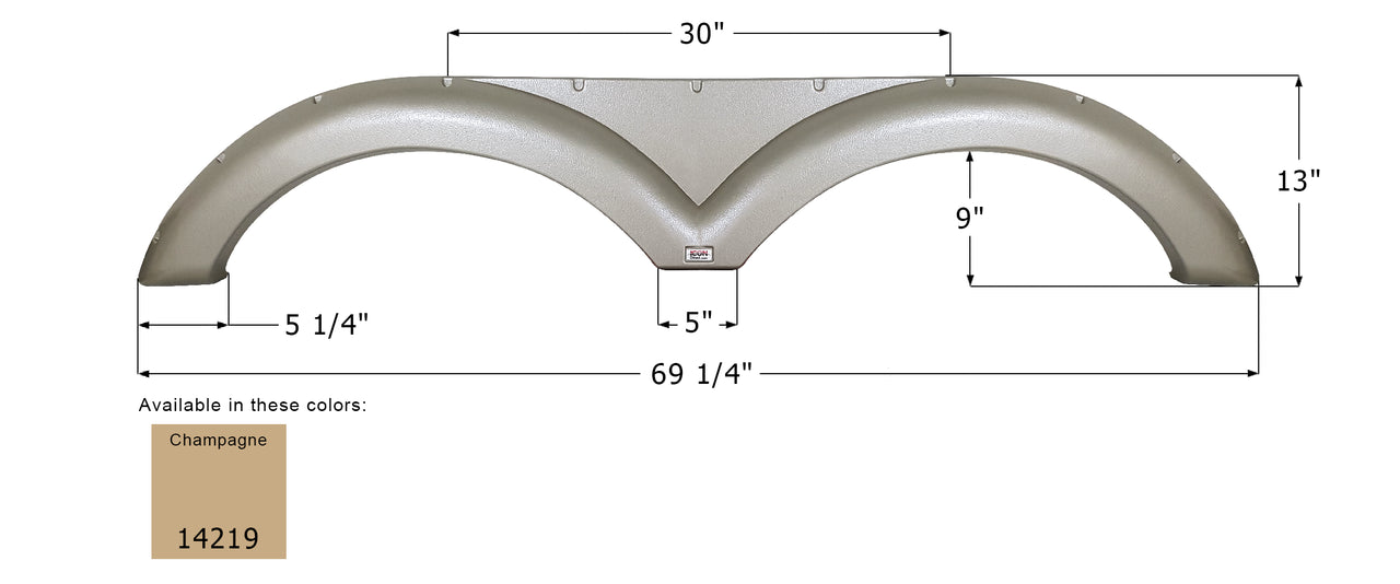 Gulf Stream Tandem Fender Skirt FS4219 - Champagne  ICON 14219