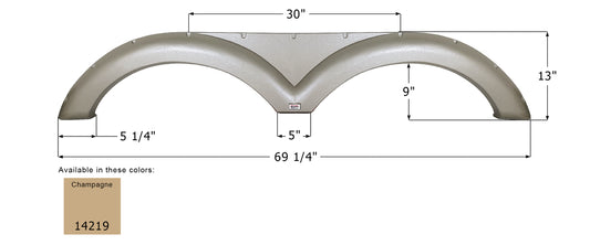 Gulf Stream Tandem Fender Skirt FS4219 - Champagne  ICON 14219