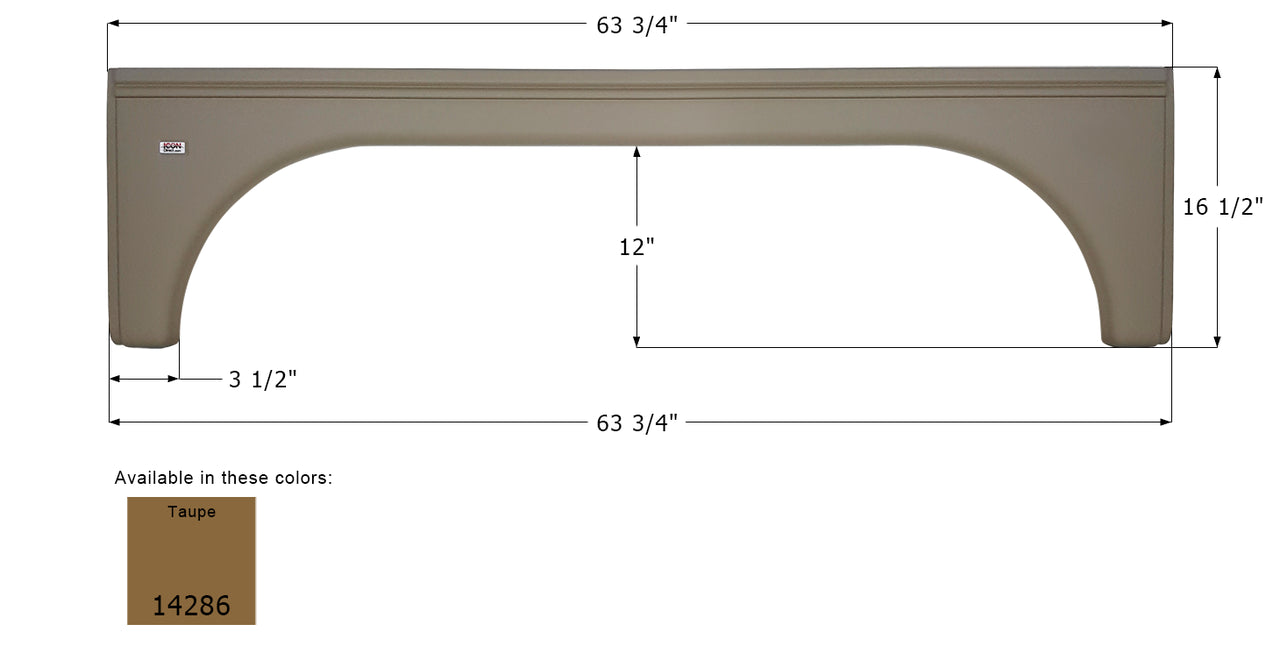Hi-Lo Tandem Fender Skirt FS4286 - Taupe  ICON 14286