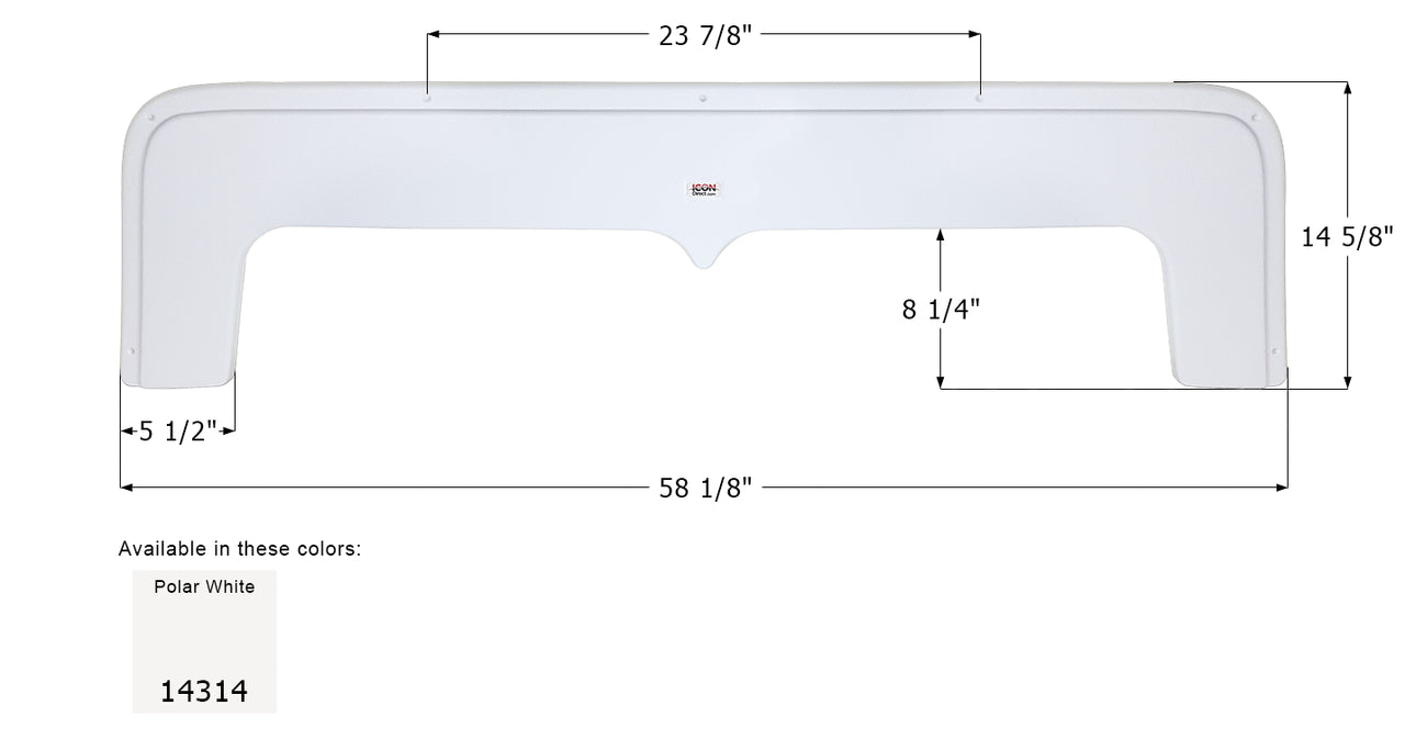 Aliner Tandem Axle Fender Skirt FS4314 - Polar White - ICON 14314