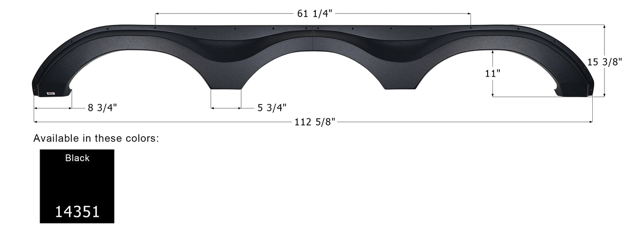 Forest River Triple Axle Fender Skirt FS4351 - Black  ICON 14351