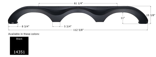 Forest River Triple Axle Fender Skirt FS4351 - Black  ICON 14351