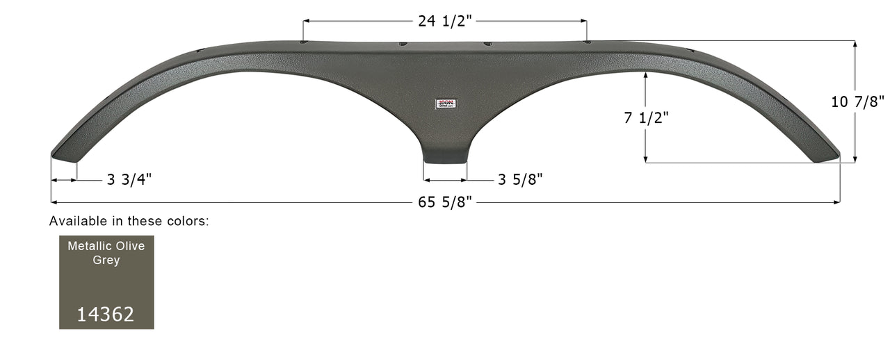 Fleetwood 5th Wheel Travel Trailer Fender Skirt FS4362 - Metallic Olive Grey  ICON 14362
