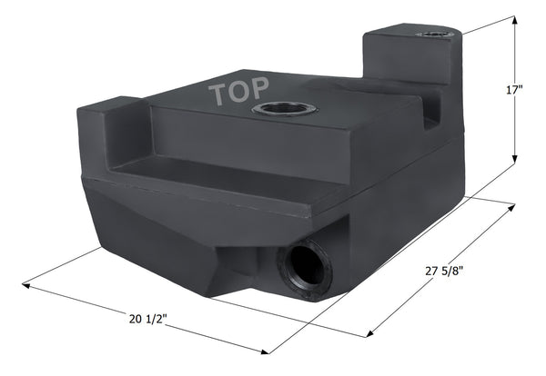 Holding Tank Recessed Right End Drain H3979 - 20 Gal. - 27 5/8" x 20 1/2" x 17" - ICON #14393