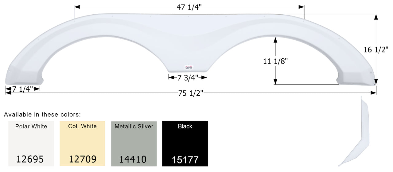 Evergreen Tandem Fender Skirt FS2695 - ICON  (4 colors)