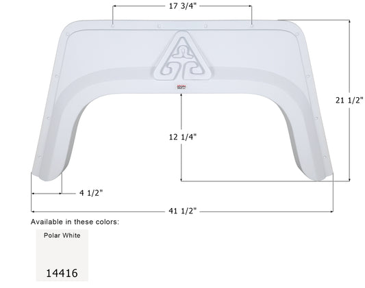 Glendale Single Axle Fender Skirt FS4416 - Polar White  ICON 14416