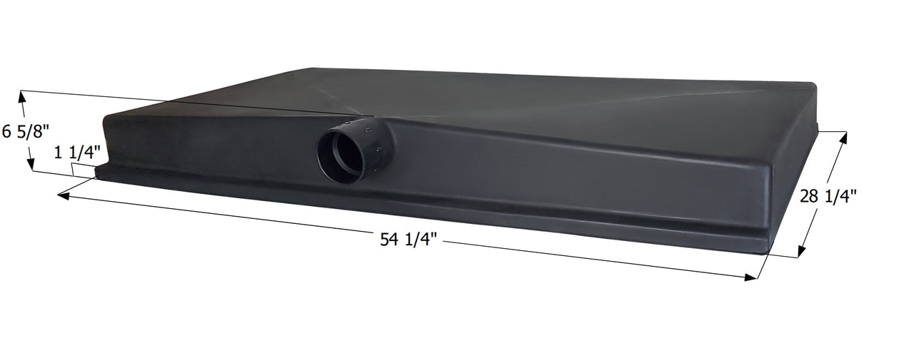 Holding Tank Center Side Drain H3740A - 32 Gal. - 54 1/4" x 28 1/4" x 6 5/8" - ICON #14429