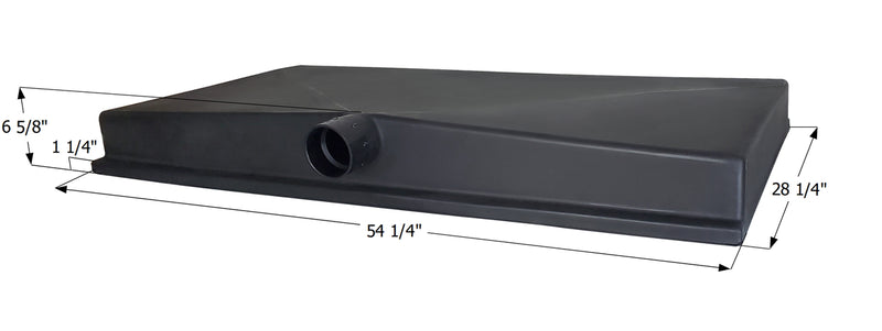 Holding Tank Center Side Drain H3740A - 32 Gal. - 54 1/4" x 28 1/4" x 6 5/8" - ICON #14429