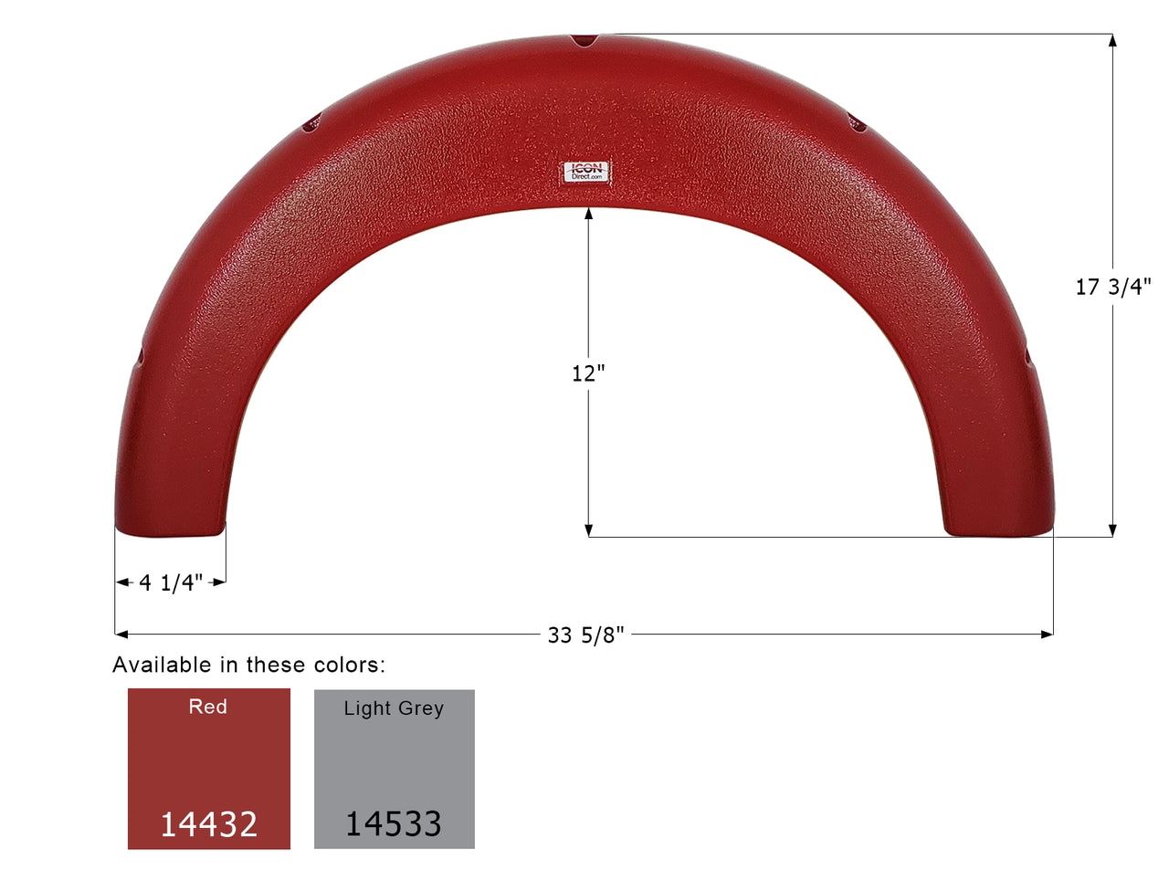 T@B Single Fender Skirt FS4432 - Red - ICON 14432