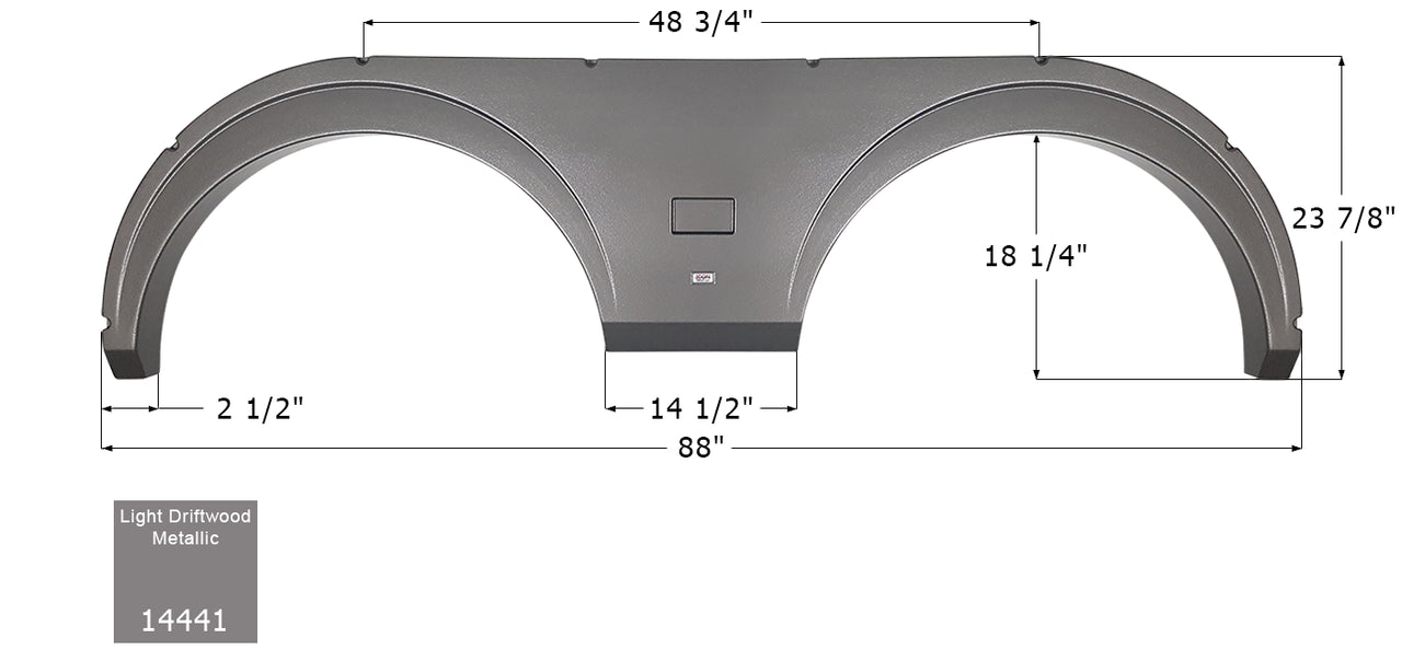 Fleetwood Fender Skirt FS4441 - Light Driftwood Metallic  ICON 14441