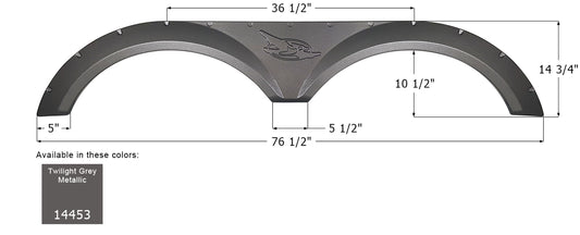 Jayco Tandem Fender Skirt FS4453 - Twilight Grey Metallic   ICON 14453